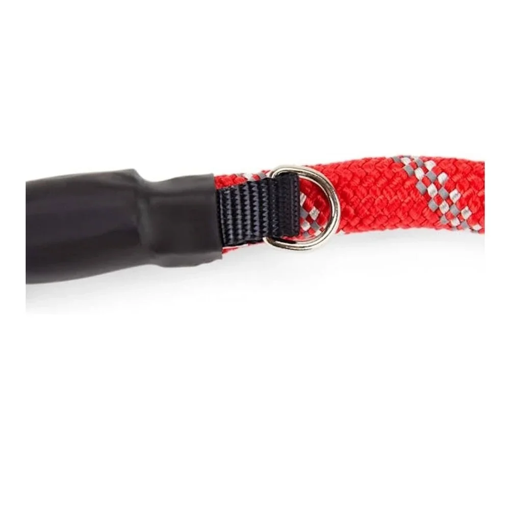 Braided Rope Dog Leash Youly 6 FT Red Reflective Soft Comfort Grip Snap New‎